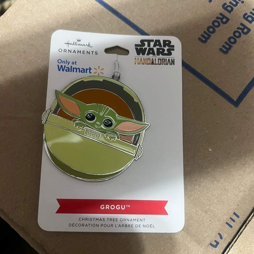 Disney Hallmark Grogu Star Wars Ornament with White Accents